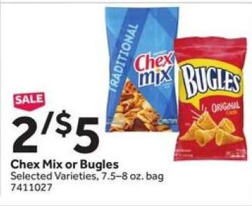 Chex Mix or Bugles