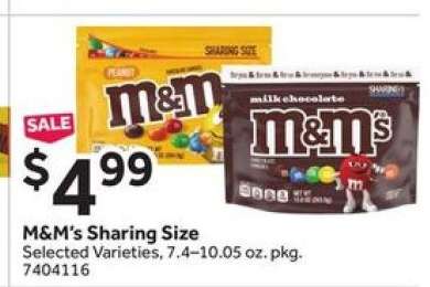 M&M's Sharing Size