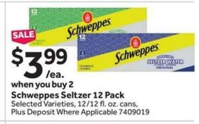 Schweppes Seltzer 12 Pack