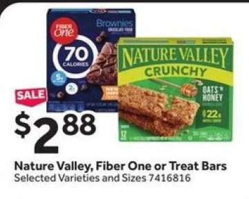 Nature Valley, Fiber One or Treat Bars
