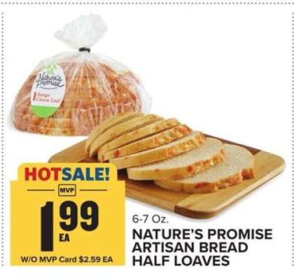 NATURE'S PROMISE ARTISAN BREAD HALF LOAVES