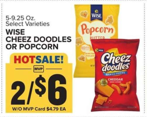 Wise Cheez Doodles or Popcorn