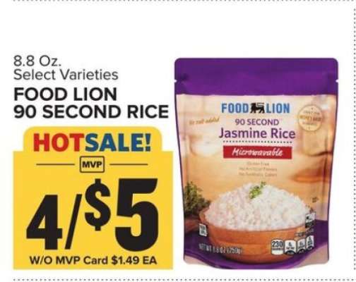 FOOD LION 90 SECOND RICE