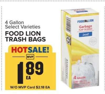 FOOD LION TRASH BAGS