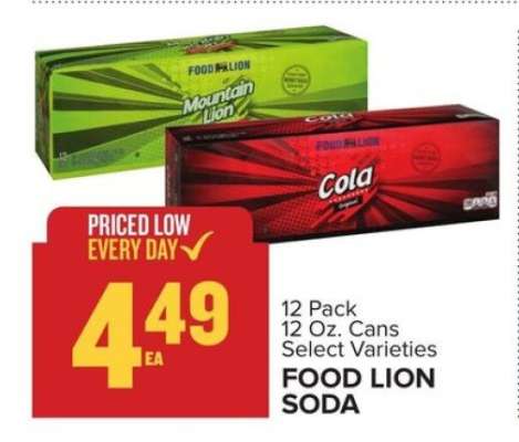 FOOD LION SODA