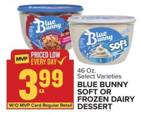 Blue Bunny Soft or Frozen Dairy Dessert