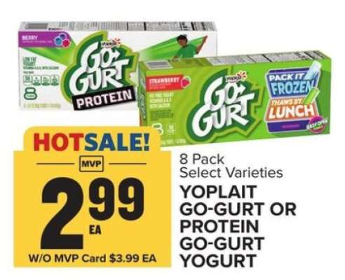 Yoplait Go-Gurt or Protein Go-Gurt Yogurt