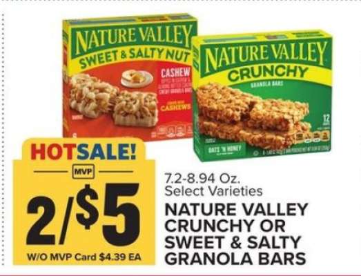 Nature Valley Crunchy or Sweet & Salty Granola Bars