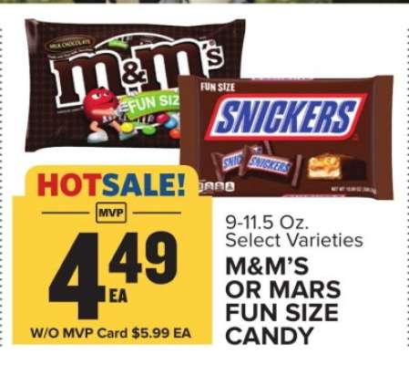 M&M'S OR MARS FUN SIZE CANDY