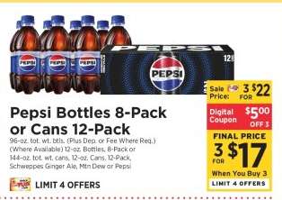 Pepsi Bottles 8-Pack or Cans 12-Pack
