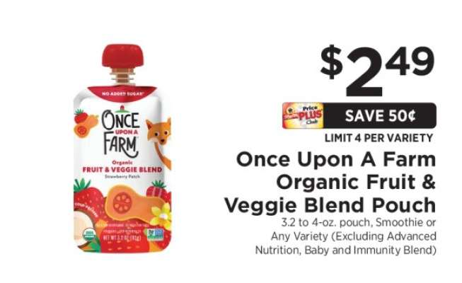 Once Upon a Farm Organic Fruit & Veggie Blend Pouch