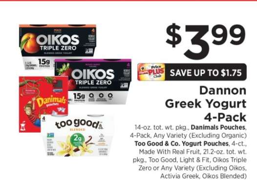Dannon Greek Yogurt 4-Pack