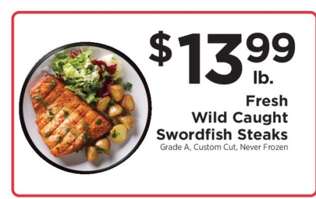 FRESH WILD CAUGHT SWORDFISH STEAKS