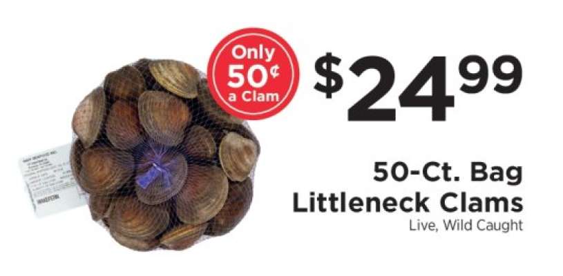 50-ct. Bag Littleneck Clams