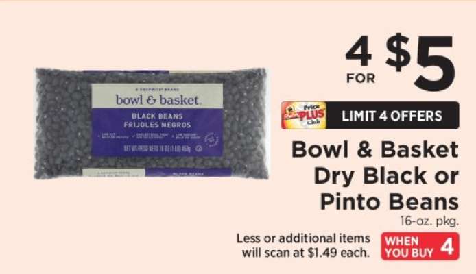 Bowl & Basket Dry Black or Pinto Beans