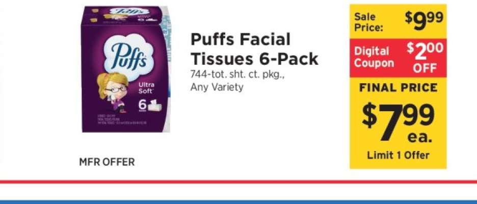 Puffs Facial Tissues 6-Pack