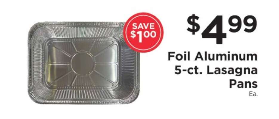 Foil Aluminum 5-ct. Lasagna Pans