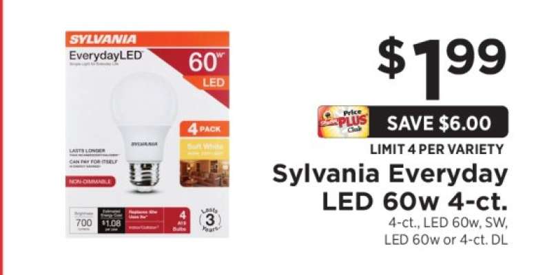 Sylvania Everyday LED 60W 4-Ct.