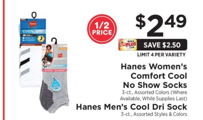 Hanes Women's Comfort Cool No Show Socks