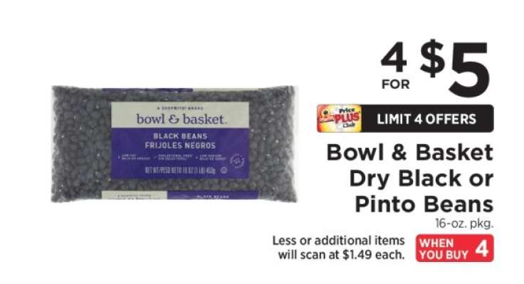 Bowl & Basket Dry Black or Pinto Beans