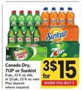 Canada Dry, 7UP or Sunkist