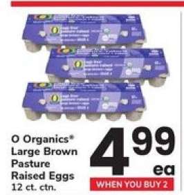 O Organics Large Brown Pasture Raised Eggs