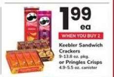 Keebler Sandwich Crackers or Pringles Crisps