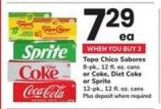 Topo Chico Sabores, Coke, Diet Coke or Sprite