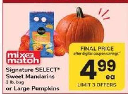 Signature SELECT Sweet Mandarins or Large Pumpkins