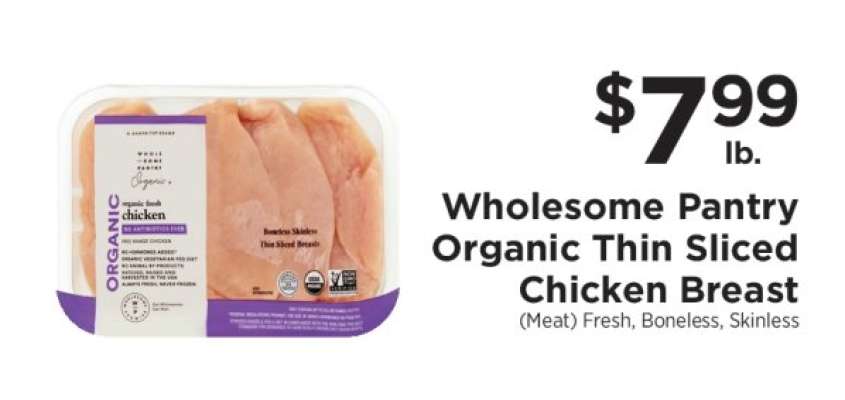 Wholesome Pantry Organic Thin Sliced Chicken Breast
