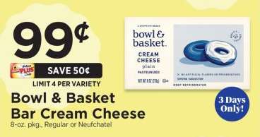 Bowl & Basket Bar Cream Cheese