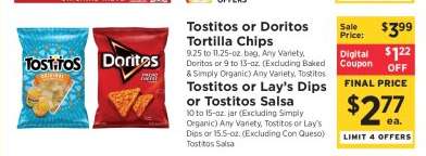 Tostitos or Doritos Tortilla Chips
