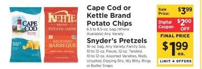 Cape Cod or Kettle Brand Potato Chips