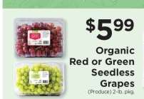 Organic Red or Green Seedless Grapes