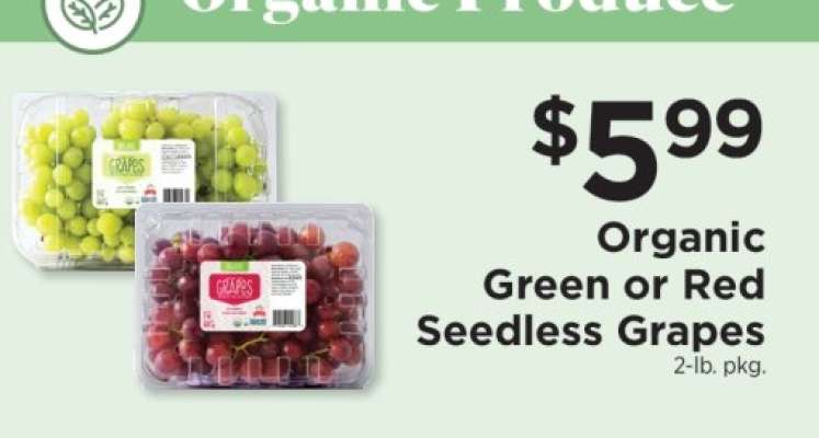 Organic Green or Red Seedless Grapes