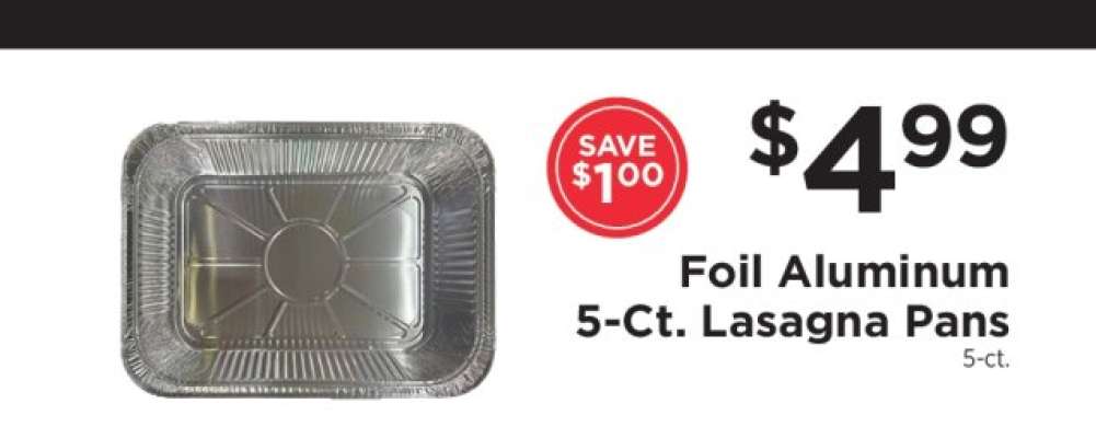 Foil Aluminum 5-ct. Lasagna Pans