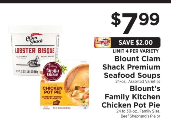 Blount Clam Shack Premium Seafood Soups / Blount’s Family Kitchen Chicken Pot Pie