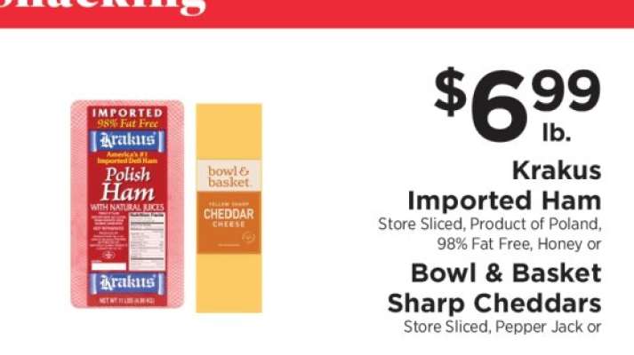 Krakus Imported Ham or Bowl & Basket Sharp Cheddars