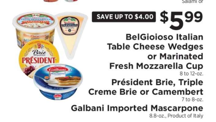 BelGioioso Italian Table Cheese Wedges or Marinated Fresh Mozzarella Cup