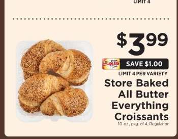Store Baked All Butter Everything Croissants