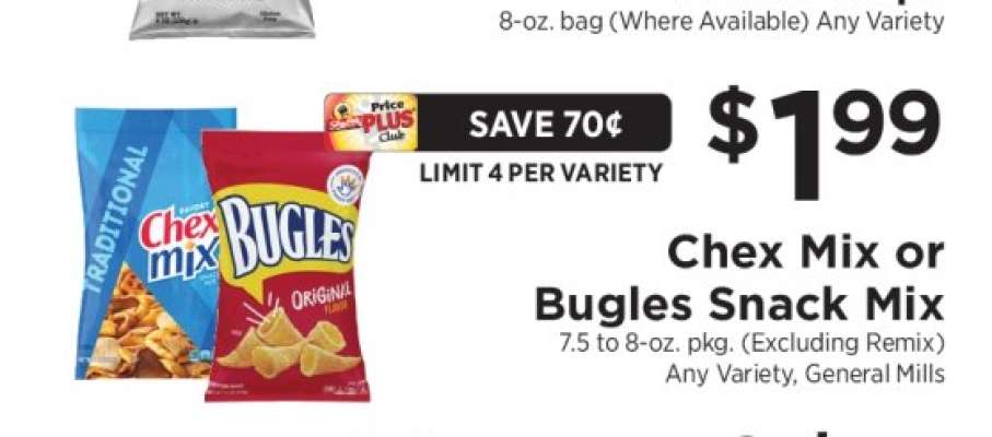 Chex Mix or Bugles Snack Mix