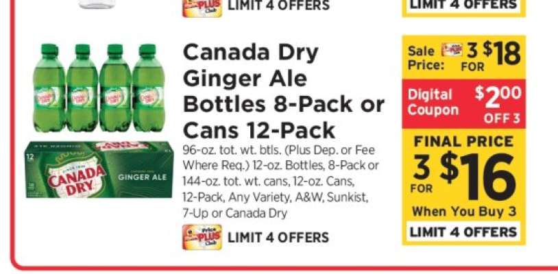 Canada Dry Ginger Ale Bottles 8-Pack or Cans 12-Pack