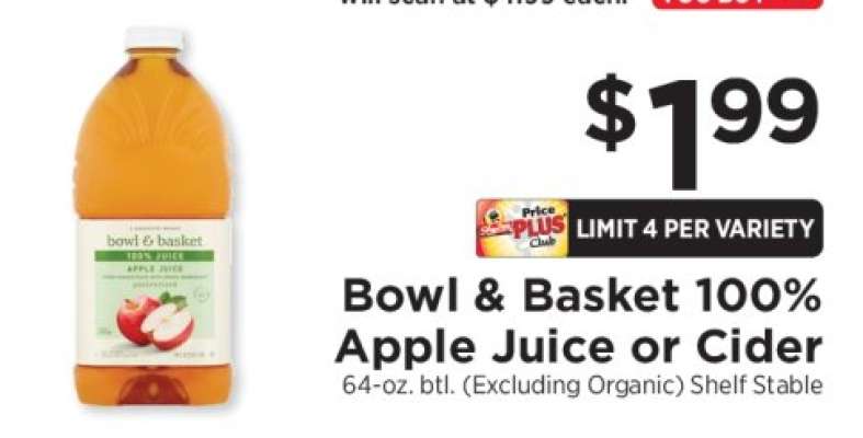 Bowl & Basket 100% Apple Juice or Cider