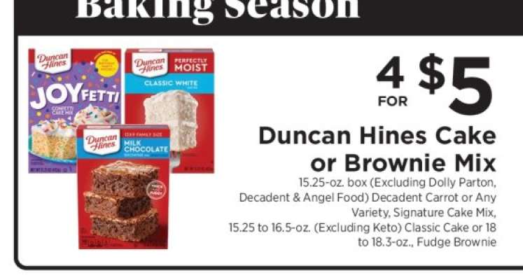 Duncan Hines Cake or Brownie Mix