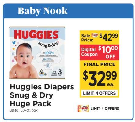 Huggies Diapers Snug & Dry Huge Pack