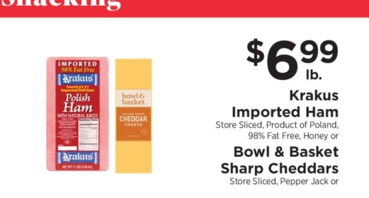 Krakus Imported Ham or Bowl & Basket Sharp Cheddars