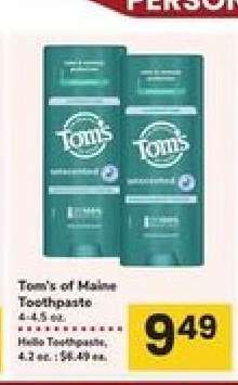 Tom's of Maine Toothpaste