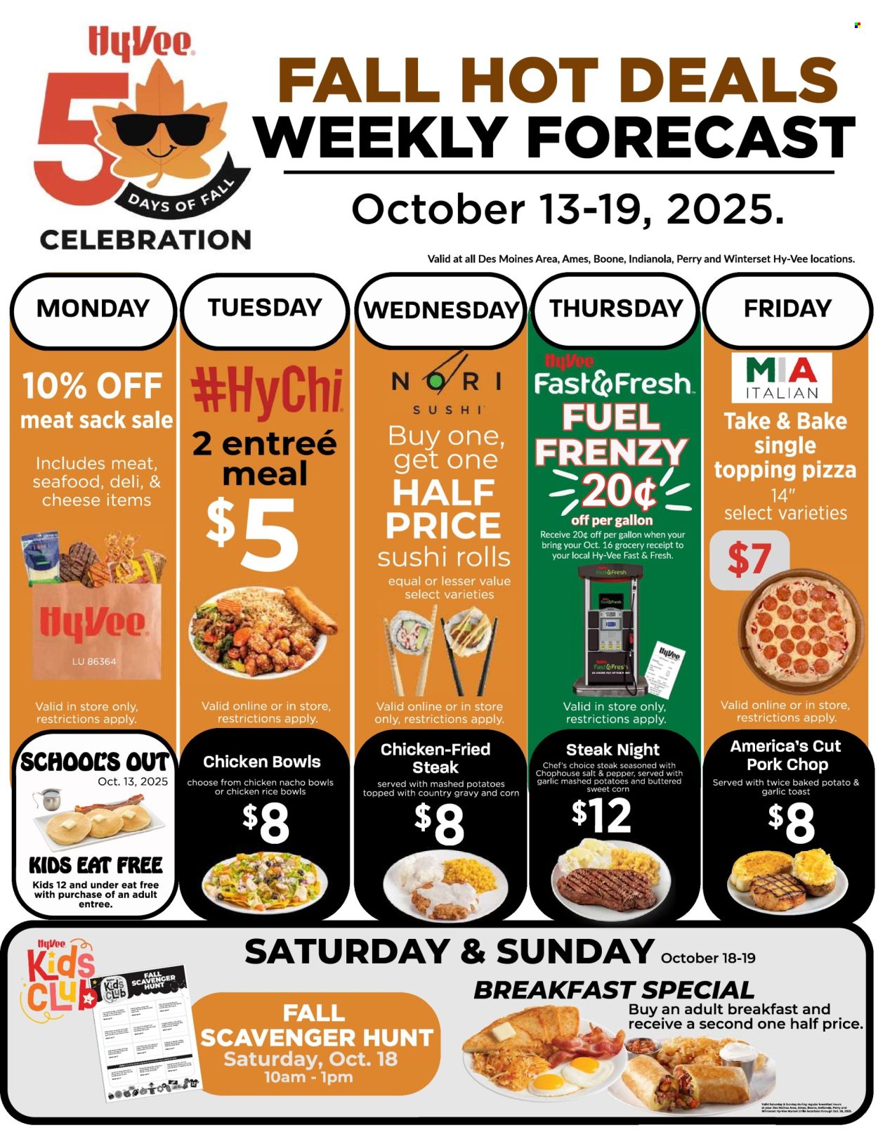 Hy-Vee ad - 10/13/2025 - 10/19/2025. Page 1