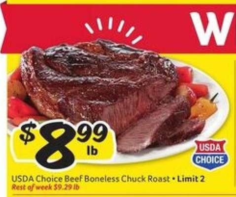 USDA Choice Beef Boneless Chuck Roast