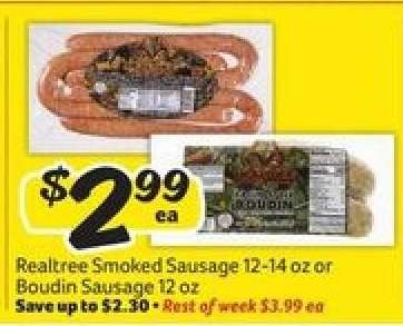 Realtree Smoked Sausage or Boudin Sausage